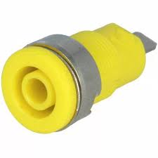 Connecteur isolé Femelle de fiche banane 4 mm jaune 3266