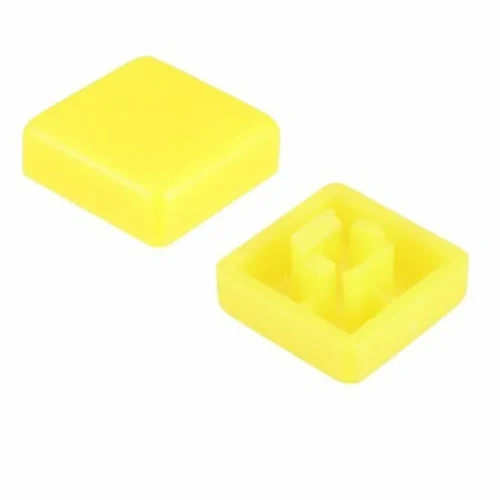 Bouton carrée jaune pour bouton poussoir Noir 12x12x7mm