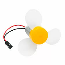 Helice jaune à trois feuilles pour moteur 3v