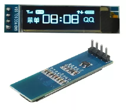 Ecran LCD OLED série I2C IIC de 0,91 pouces 128×32 (avec GND VCC) Bleu