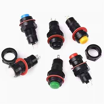 Bouton poussoir DS-211 jaune 10 mm 2PIN