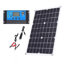 kit Panneau solaire 20W + controleur de charge 12v/24v 10A  42x28 cm